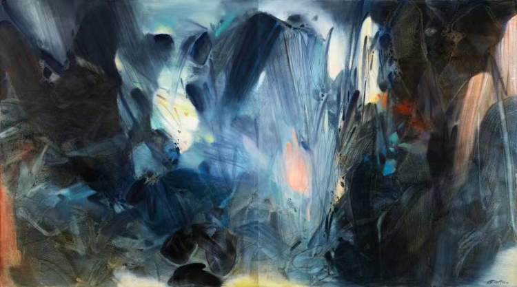 陳逸飛（チェン・イーフェイ）夜宴 複製 油彩 中国 額装 油絵 絵画