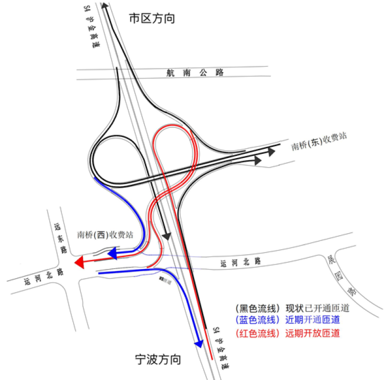 s4沪金高速南桥立交(南桥西收费站)部分匝道今晚通车!