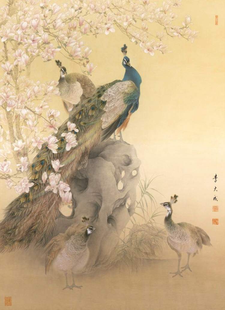 李大成个展他把孔雀画到了某种极致