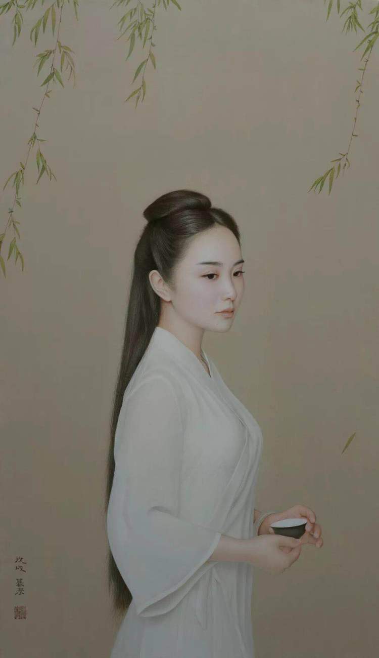 张青油画《翩翩》