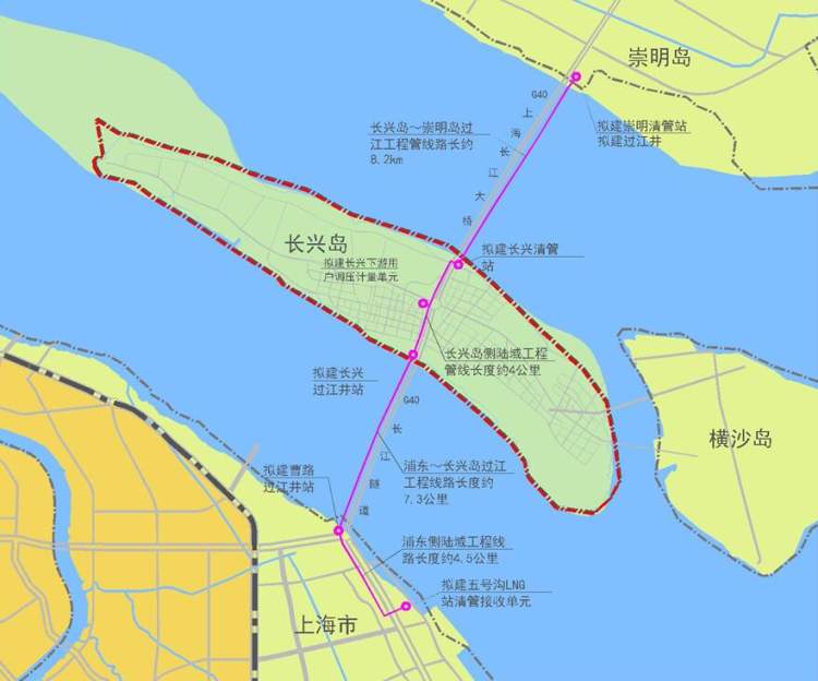 今天上海天然气管网崇明岛长兴岛浦东隧道a线全面开建
