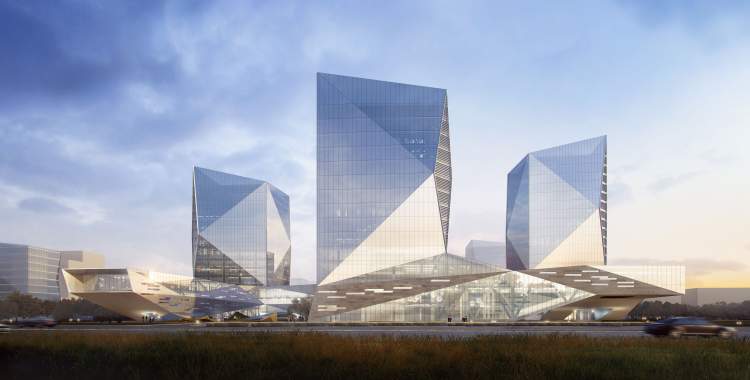 幕墙三折面交汇幕墙三银玻璃