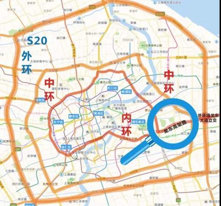 内环立交至中环路立交段)主线高架道路通车后,可提前实现浦东内环线与