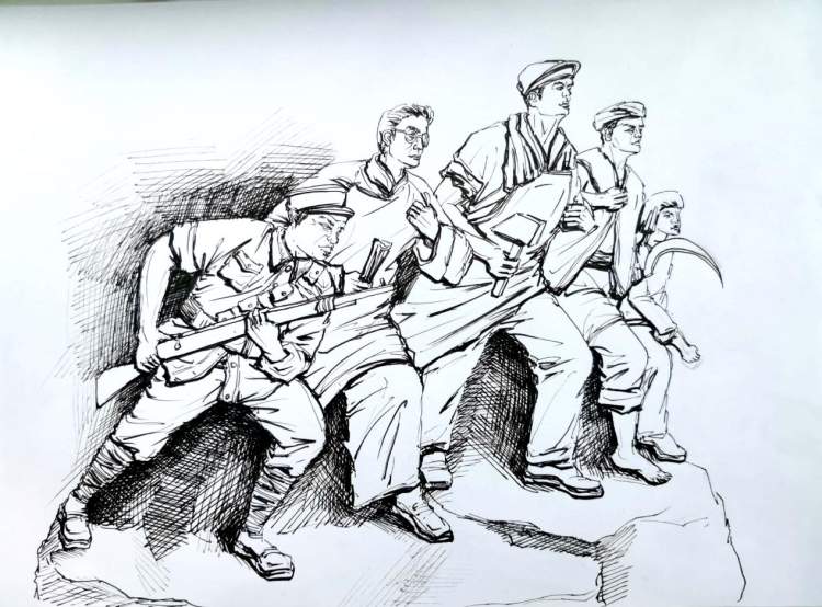 图绘"四史" 二工大学子用画笔传承红色基因