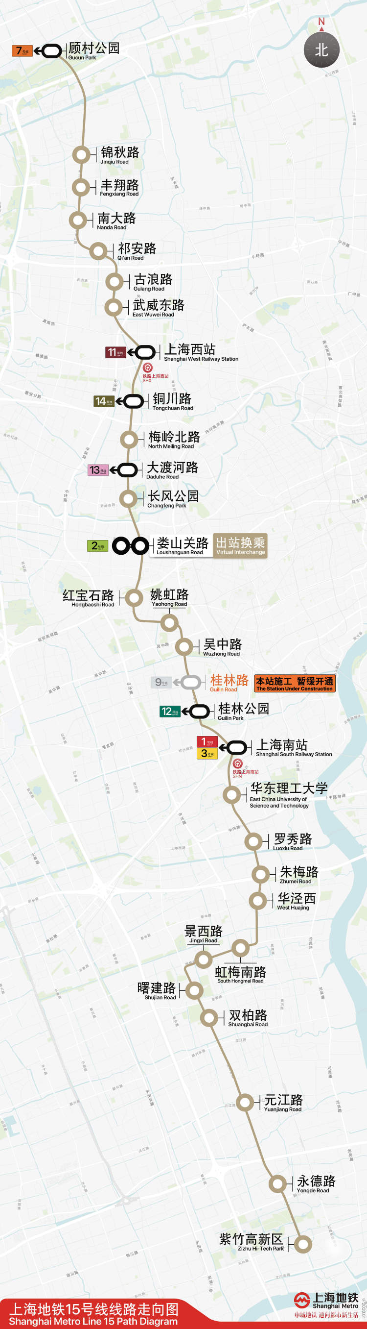 15号线初期运营设6座换乘车站,大小交路运行,最小间隔5分钟!