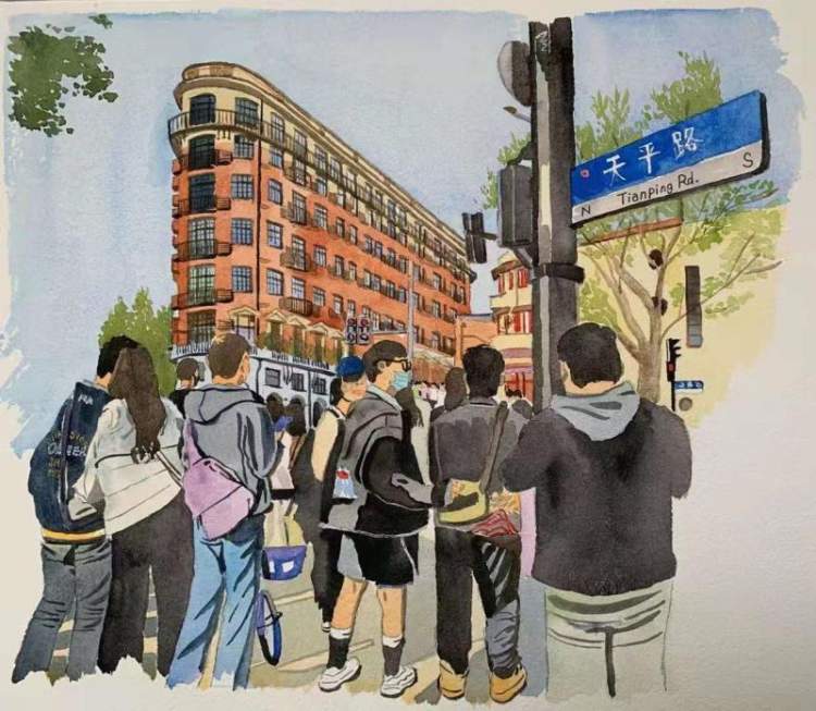 武康大楼 (水彩 by曹语庭)