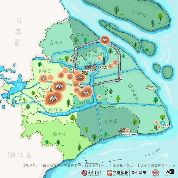 上海貉地图发布 松江 闵行和青浦区是上海貉最多的几个区 周到