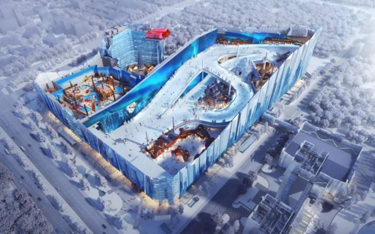 全球最大室内滑雪综合体计划2023年竣工,1500名建设者打造临港冰雪