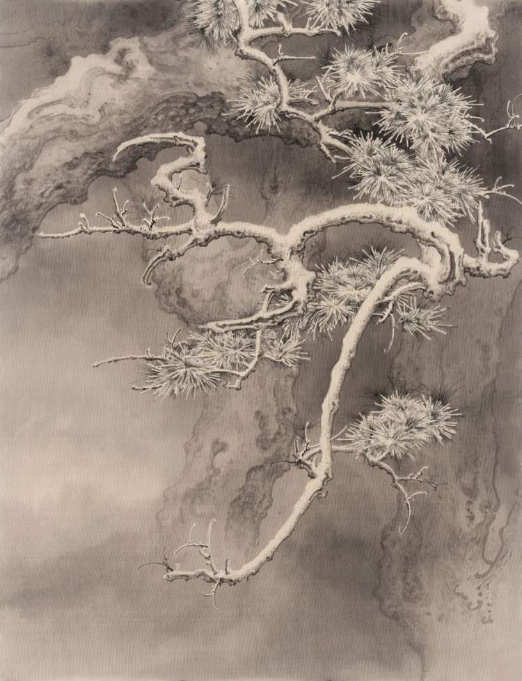画《雪竹图》,五代徐熙之后,任重是第二个