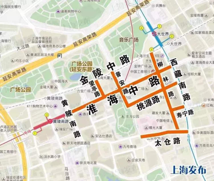 【注意】配合花车巡游,淮海路附近这35条公交线将绕改道! - 周到上海