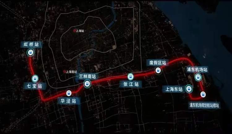 市域线机场联络线工程起于虹桥站,经七宝站,华泾站,三林南站,张江站